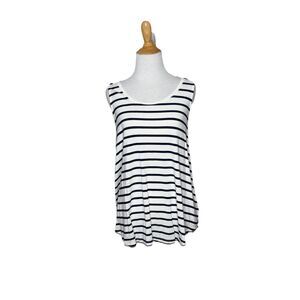 Old Navy Luxe Sleeveless Scoop Neck Flowy Black White Top Size Small Womens